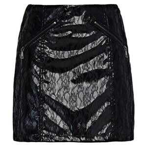 GUESS, Isaac Coated-Look Lace Skirt, Jet Black, Size 6 and 10, NWT